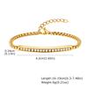 Horizontal Zircon Bracelets for Men Women,Stainless Steel Chain Links Wristband Adjustable,Couple Dainty Jewelry Gifts