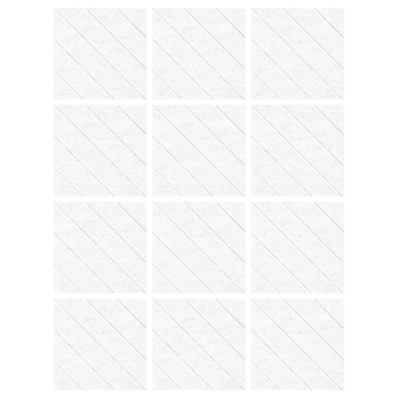 12 Pieces Acoustics Foam Wall Panels Flame Retardant Sound Absorption Tiles Polyester Texture for Nurseries and Dropship