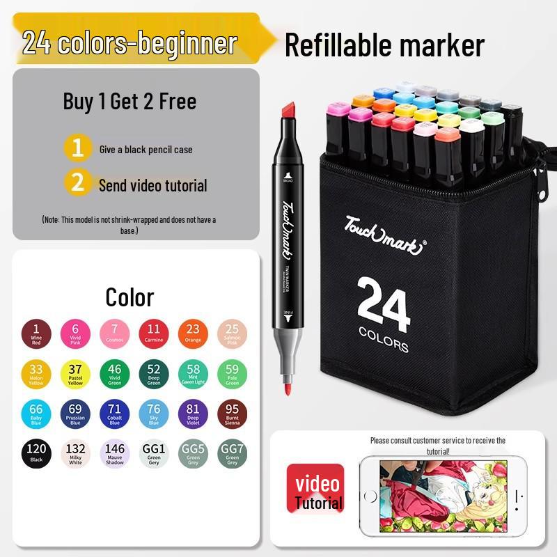 Touchmark 168-Color Alcohol-Based Marker Set with Durable Tips for Students