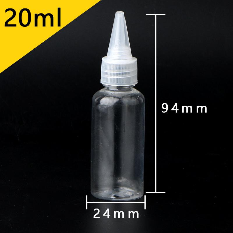 Transparente PET-Kunststoff-Quetschflasche mit Spitze für Kleber, Lotion oder Pigmente - Erhältlich in 50 ml und 100 ml