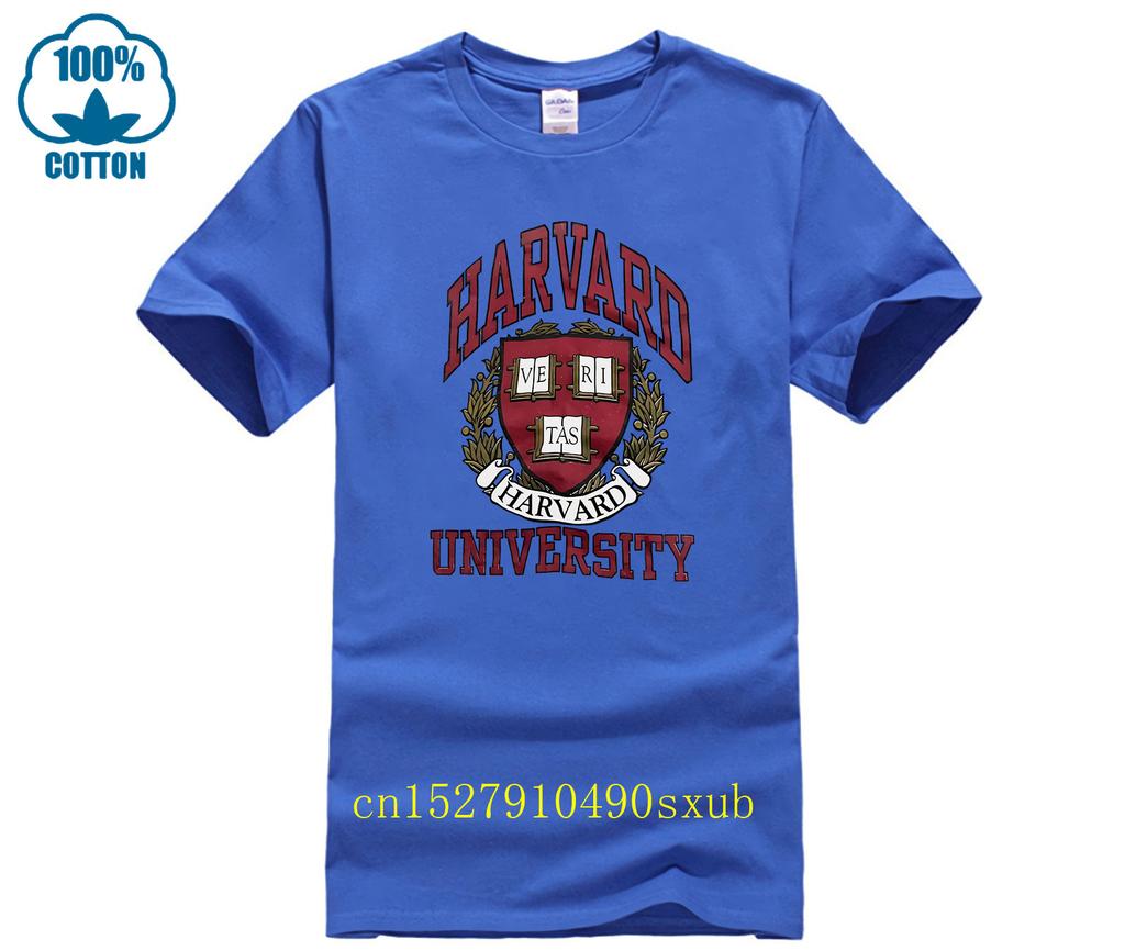 T-shirt da uomo a maniche corte cool con logo dello stemma classico dell'Università di Harvard