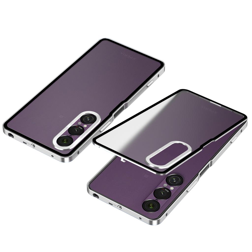 Pentru Sony Xperia 1 VII Husă Mată Aliaj de Aluminiu+PC Husă Telefon Închidere Snap Pop-Up