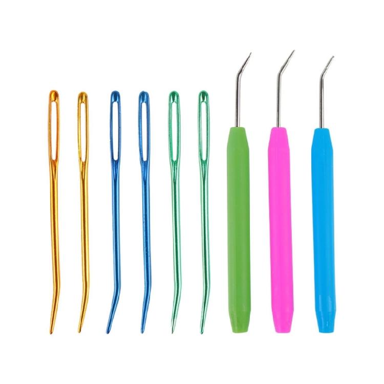 Large Eye Needle Embroidery Bent Needle Crochet Hooks and Knitting Mark