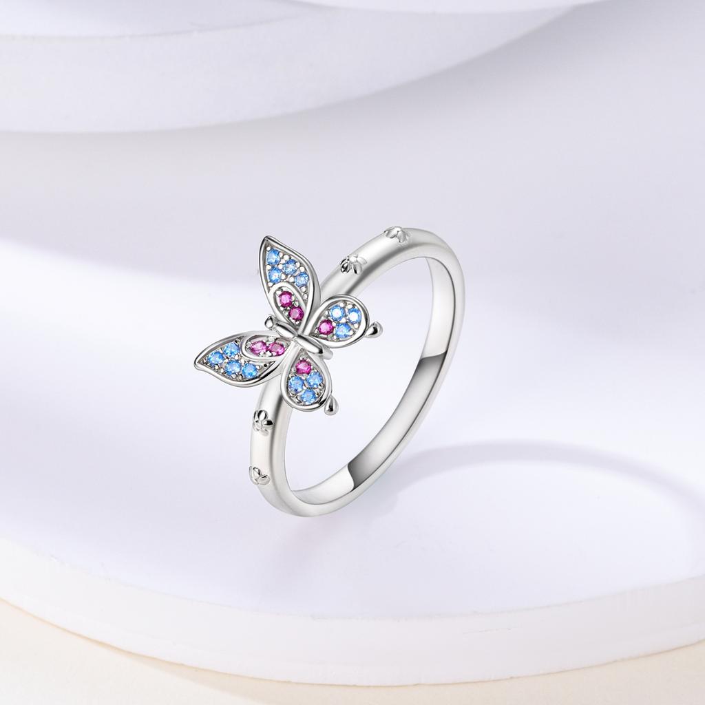 925 Silver Women Finger Rings for Women Cocktail Ring Geometric Cubic Zircon Heart Wedding Jewelry