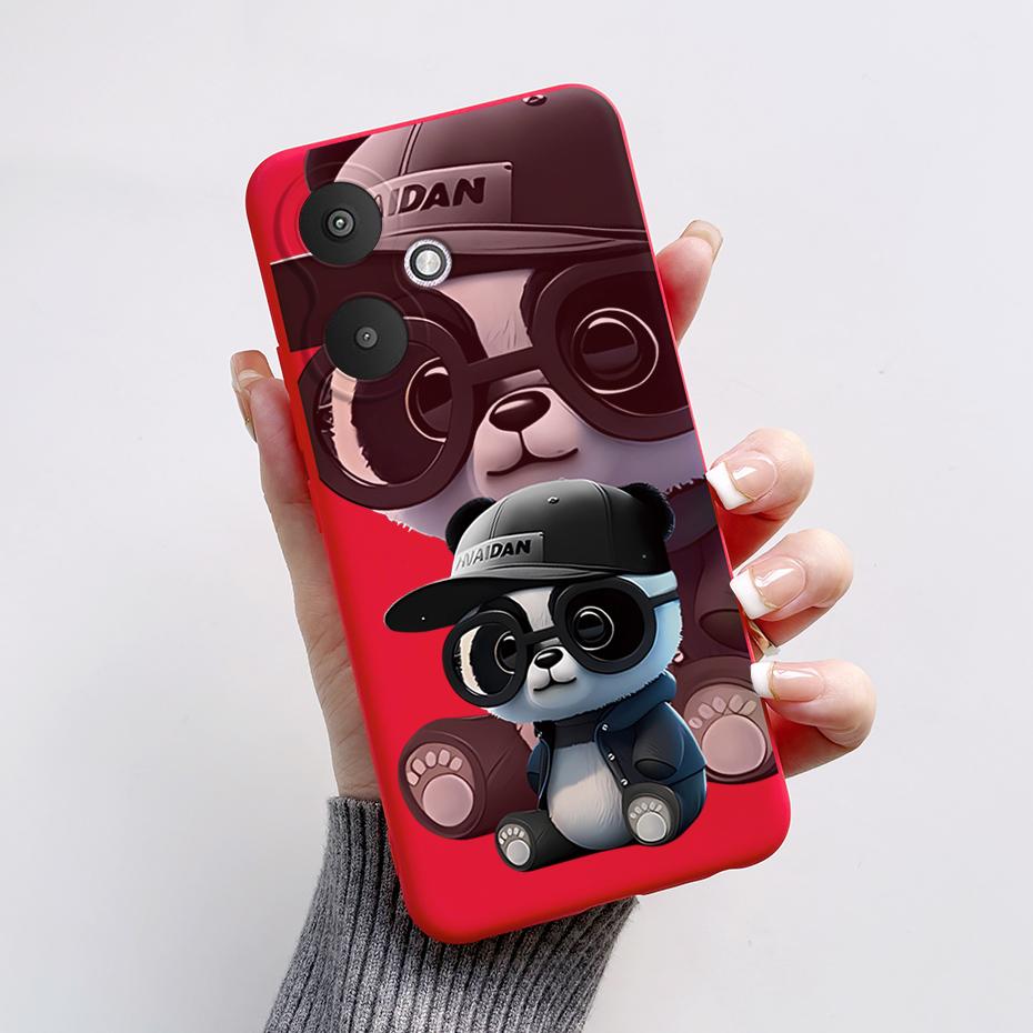 For Xiaomi Redmi 13C 4G 5G Phone Cases Back Cover Cute Rabbit Panda Soft Silicone Protective Matte Bumper For Redmi 13 C Fundas