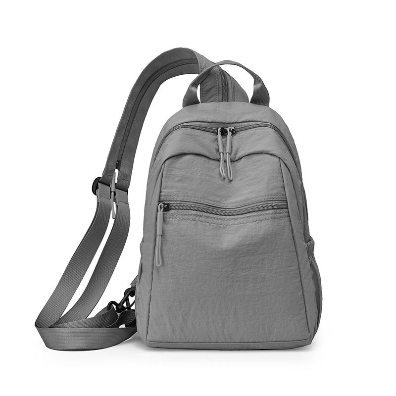 

Large Capacity Solid Color Lightweight Travel Backpack Multifunctional Chest Bag Commuter Crossbody Bag серый