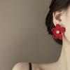 Vintage Gold Matte Texture Flower Stud Earrings for Women Girls Exaggerated Metal Irregular Earrings Jewelry Gifts