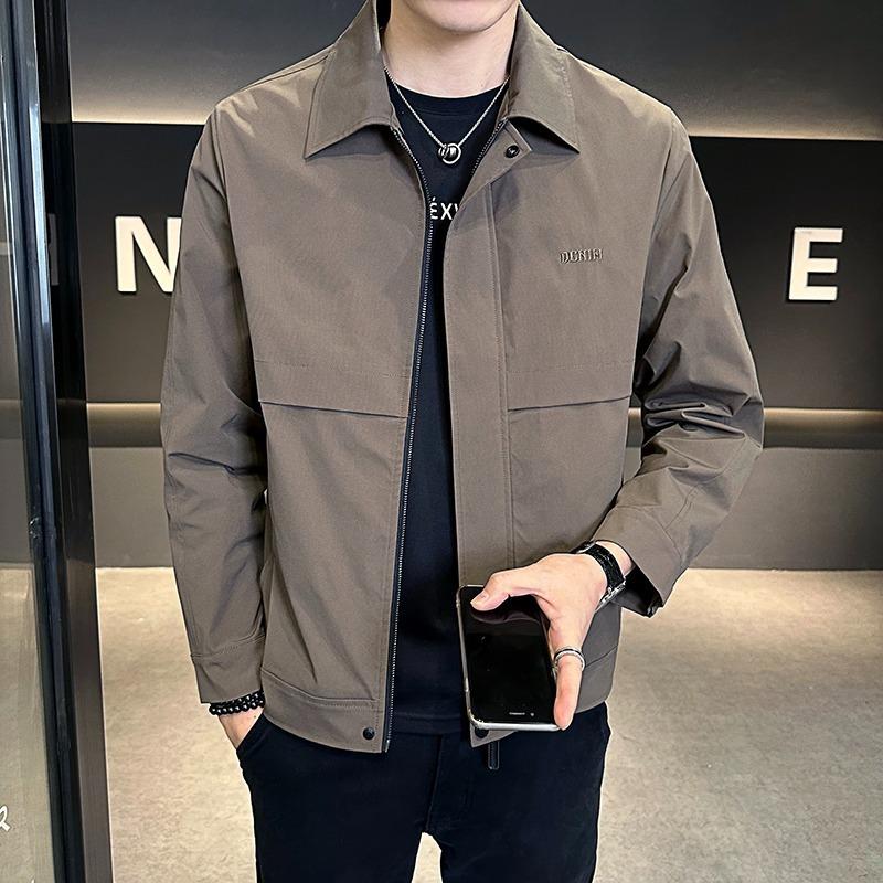 Men's Lapel Coat - Spring/Autumn 2025 Trendy Casual Lightweight Jacket