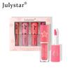 4pcs Long-lasting Moisturizing and Non-fading Pearlescent Lip Glaze Set Natural Three-dimensional Non-fading Non-stick Cup Lipstick