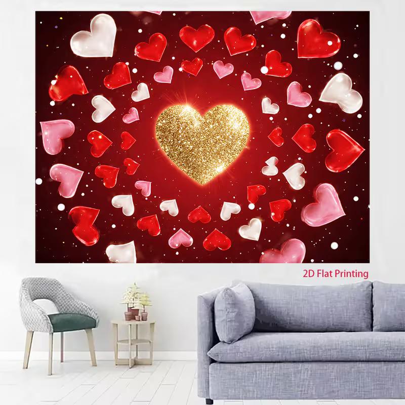 2D Romantic Love Heart Photography Background