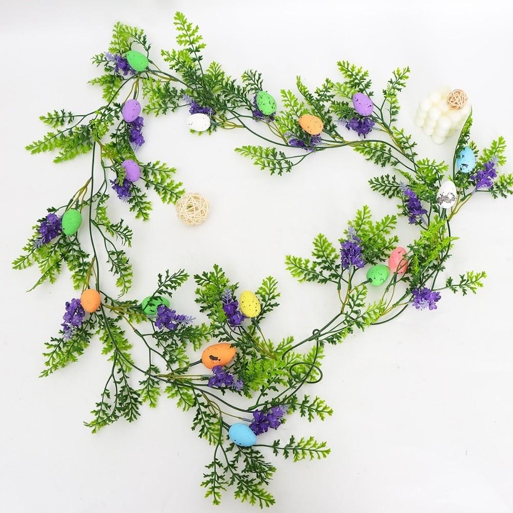 Green Leaf Easter Eggs Tactile Soft Rubber Simulation Flowers Simulated Easter Eggs Colorful Egg Artificial Eucalyptus