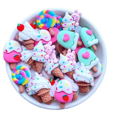 20 Stück Neu Süß Harz Mini Cartoon Eiscreme Serie Flache Rückseite Scrapbooking DIY Schmuck Handwerk Dekoration Zubehör
