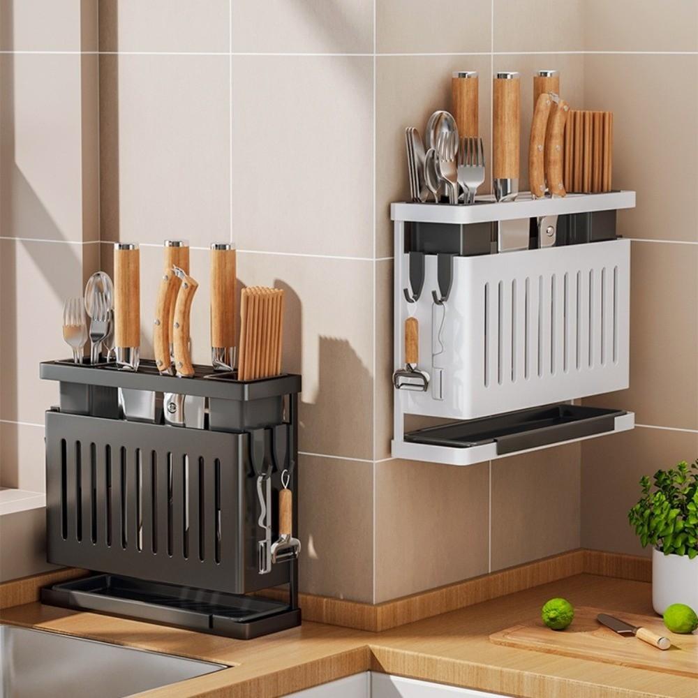 Detachable Kitchen Storage Rack Carbon Steel Cutlery Display Organizer Drain Rack  Home Storage