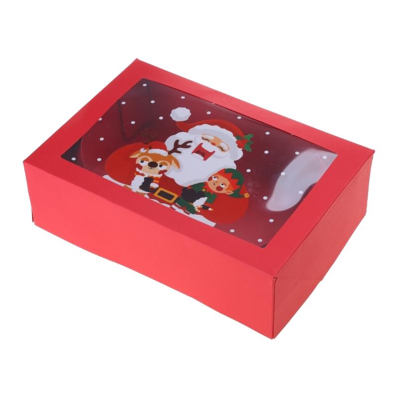 12 Pcs Christmas Cookie Boxes Holiday Gifts Baking Box Food Treat Container