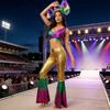 Disco Party Costume Set With Fashion Polyester Halloween Dance Costume And Matching Headpiece For Women