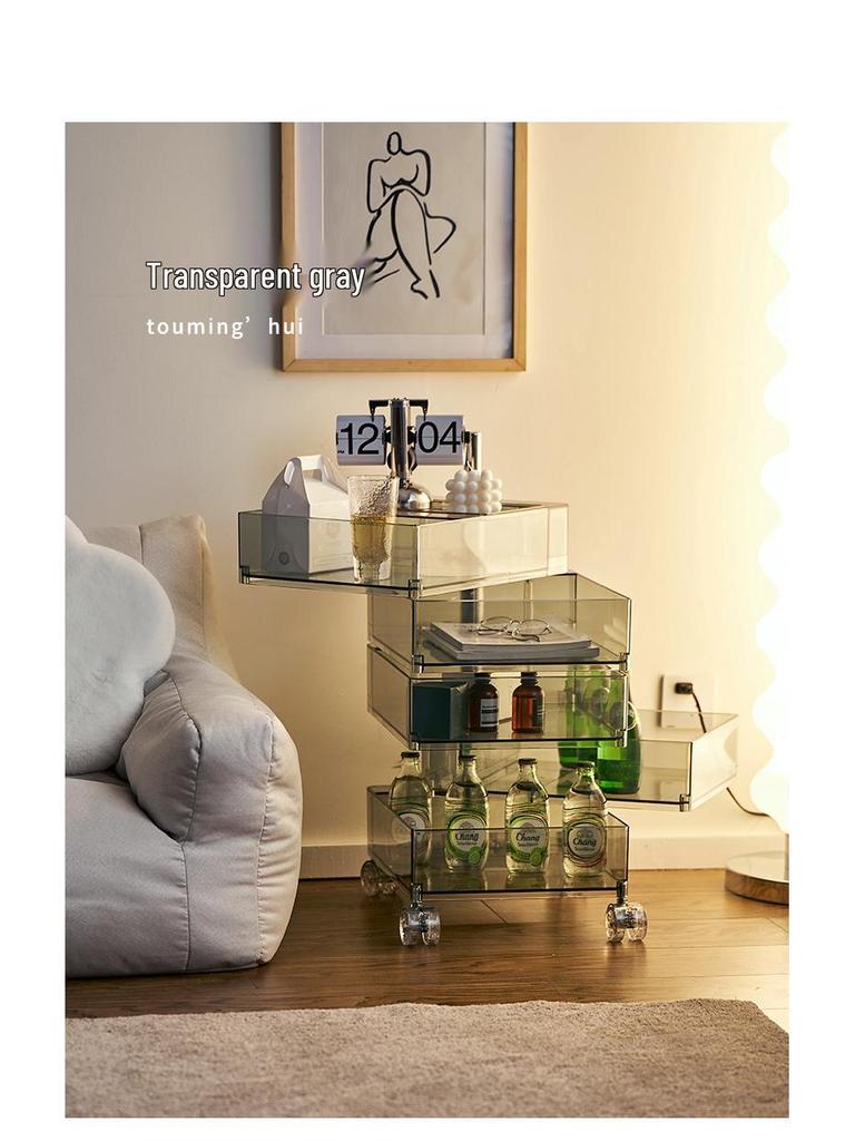 Nordischer rotierender Aufbewahrungsschrank: Verstellbarer Nachttisch & Kosmetik-Organizer