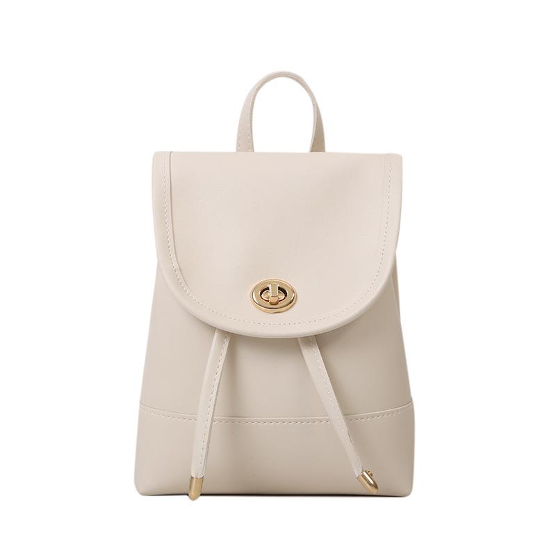 

Elegant And Simple Korean Pu Handbag For Women With Stitch Detailing And Secure Lock Closure білий