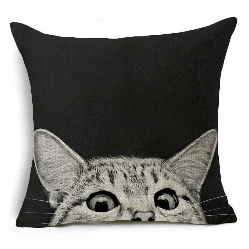 Cute Cartoon Animal Pet Cat Decorative Pillowcase Gift  Sofa Car Office Seat Cushion Cover Bedroom Room Home Decor