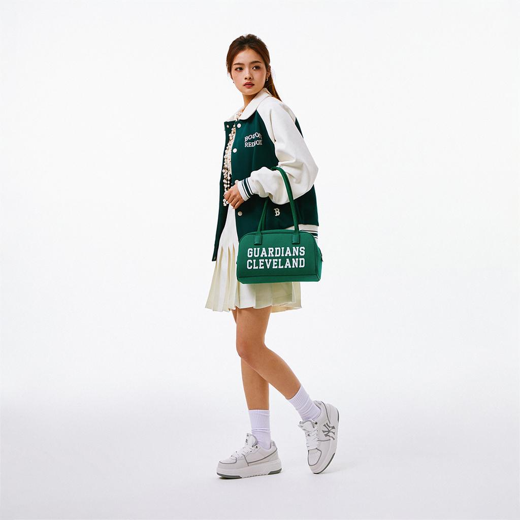 New MLB Artificial Leather Shoulder Bag Toast Bag Bowling Bag Shoulder Bag Regular Unisex Green 3ABQL014N-45GNS