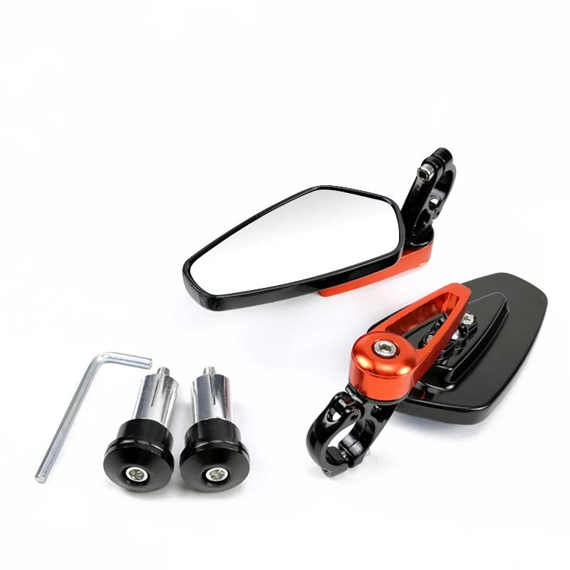 Motorcycle Aluminum Bar End Side Rearview Mirror Universal Motorbike Bike Handlebar Rear View Mirrors 1 Pair 7/8" 22mm