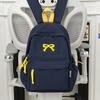 Schoolbag Korean School Bag Female College Student Junior High School Girl Heart Embroidery Bow Backpack Female Lightweight Travel Backpack