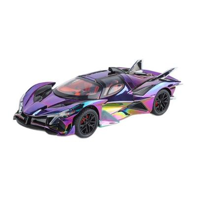 Escala 1/24 Apollo EVO Versión Cromada Modelo de Aleación Adorno de Coche Deportivo Colorido con Sonido y Luz Juguete de Coche con Fuerza de Retorno Modelo Regalo