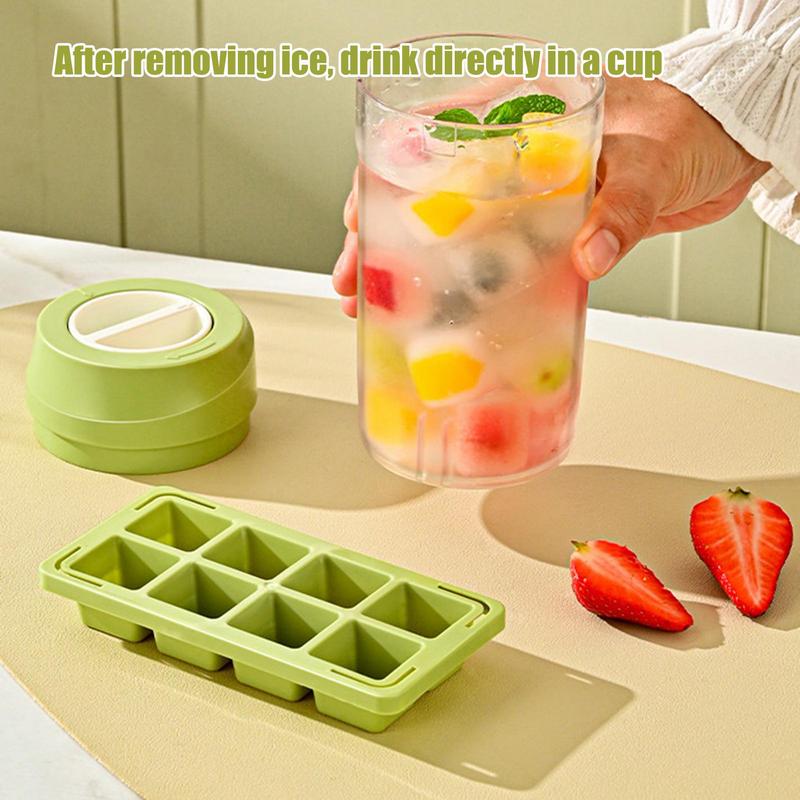 Creative IceCube Mold 8 Grids Food Grade Ice Maker Portable Cube Tray Reusable Water Cup Cocktail Ice Molds Kitchen Gadgets
