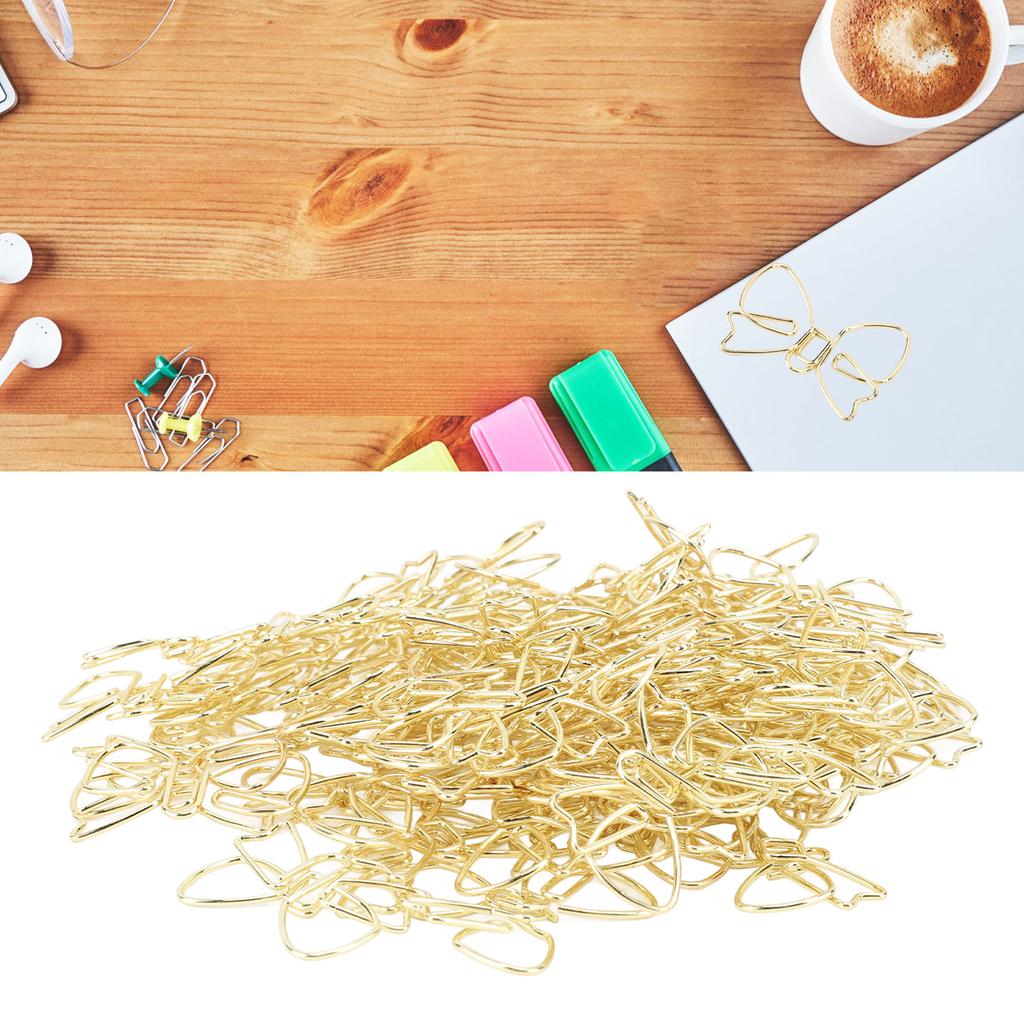 100 Stück Süße Büroklammern Rutschfest Schleifenform Rostfrei Farbecht Metall   Büroklammern Planerklammern für die Schule