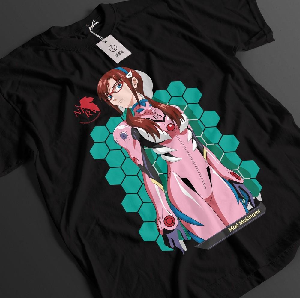 

Neon Genesis Evangelion Shirt Mari Tshirt Shinji Asuka Top Eva Kaworu Anime Tee S