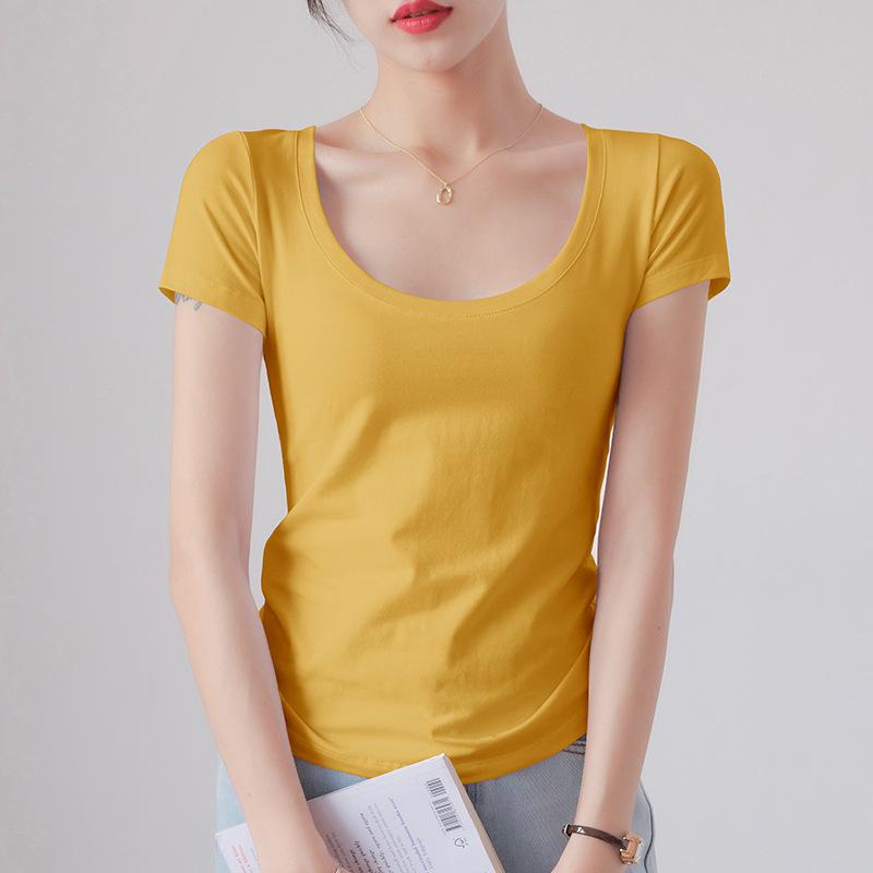 Women's Slim Fit White Round Neck Pure Cotton Short Sleeve T-Shirt - Summer 2025