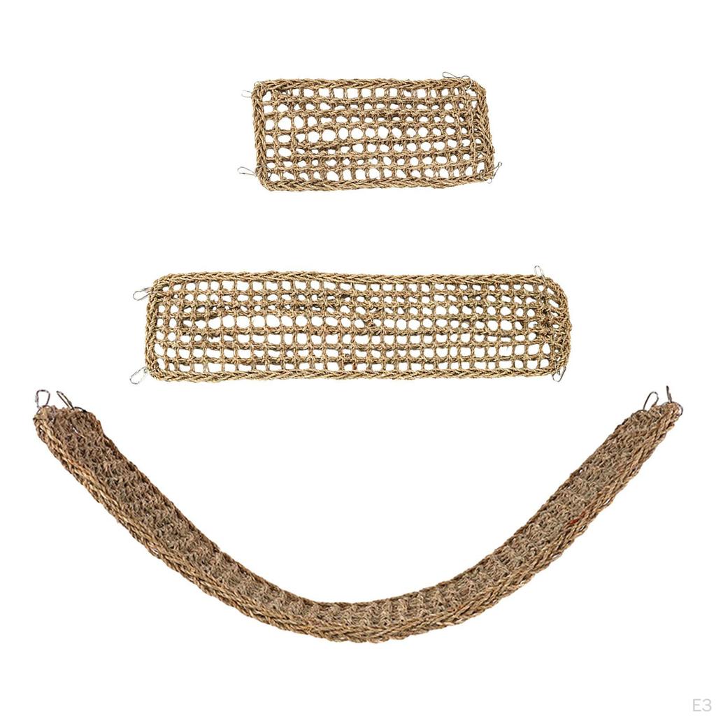 Bird Activity Center with Climbing Rope Ladder And Seagrass Mat for Macaws