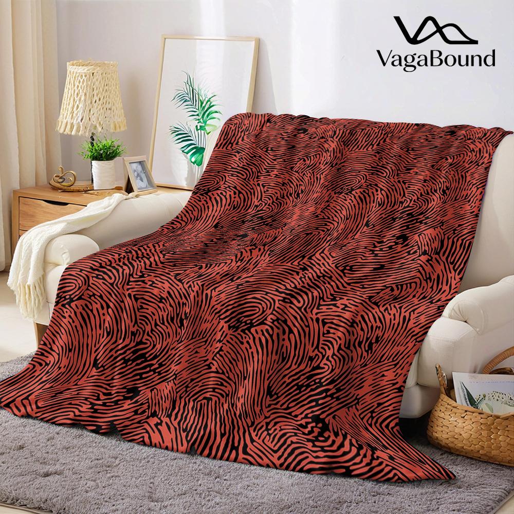 Crimson Wave Flannel Blanket Warm Soft Halloween Christmas Couch Warm Cozy Decorative Decor Gift for All Season