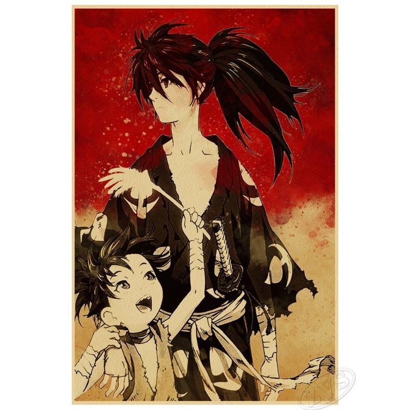

Dororo Hyakkimaru Винтажный аниме-арт-постер Классический декор стен из крафт-бумаги для детской спальни Домашний декор Cuadros и настенная живопись 21cm×30cm NoFrame