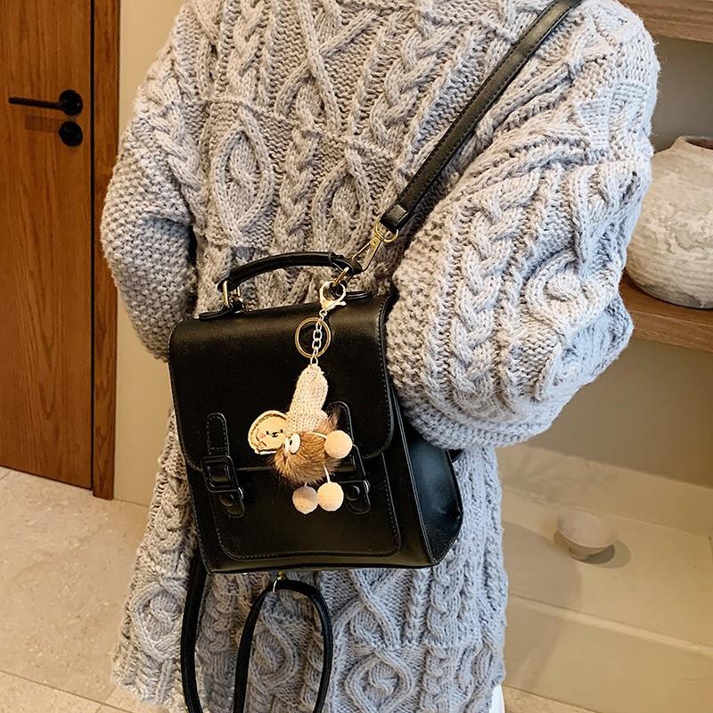 Maillard retro plaid travel small backpack women's high-end messenger bag versatile commuter backpack