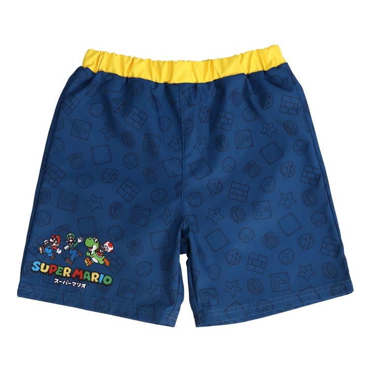 Bandai Super Mario Surf Shorts 572 Boys  Swimsuit, Plain, 120cm, Navy,