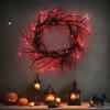 Halloween Dekorere Krans Lysende Tilbehør Pynt Skummel Fest Med Lys Glødende Girlander Til Ytterdør Vegg