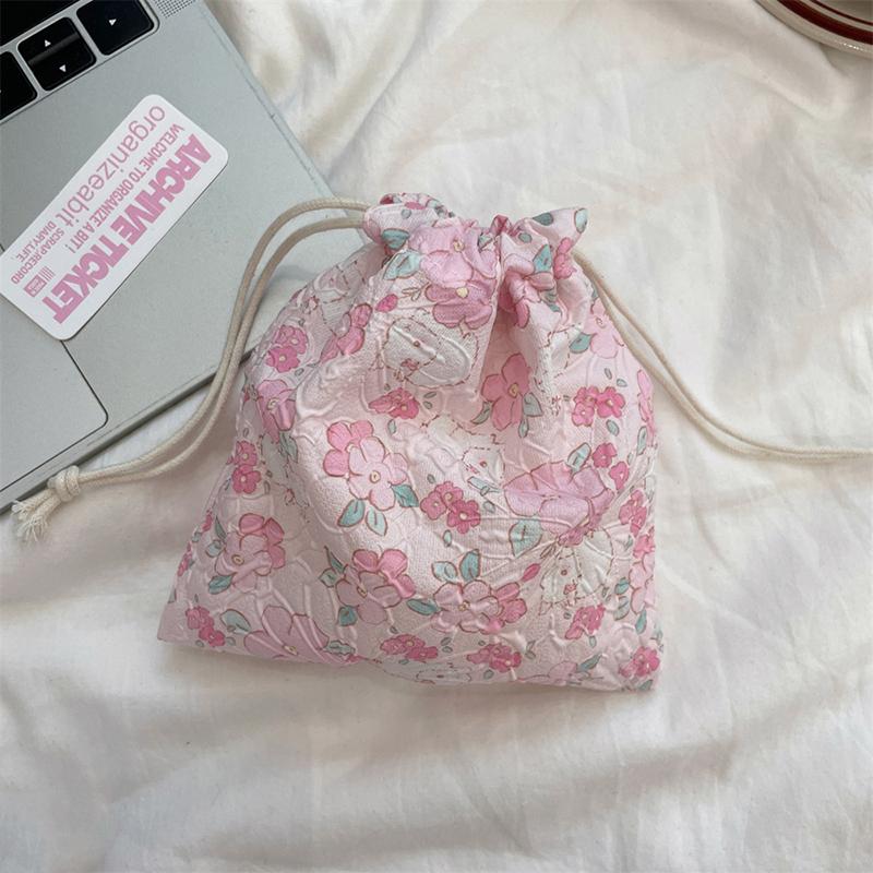 1 stk Koreansk Søt Liten Myntpung Nøkkel Øretelefon Snøring Oppbevaringspose Jenter Smykker Leppestift Kosmetikk Taupose Snøreposer