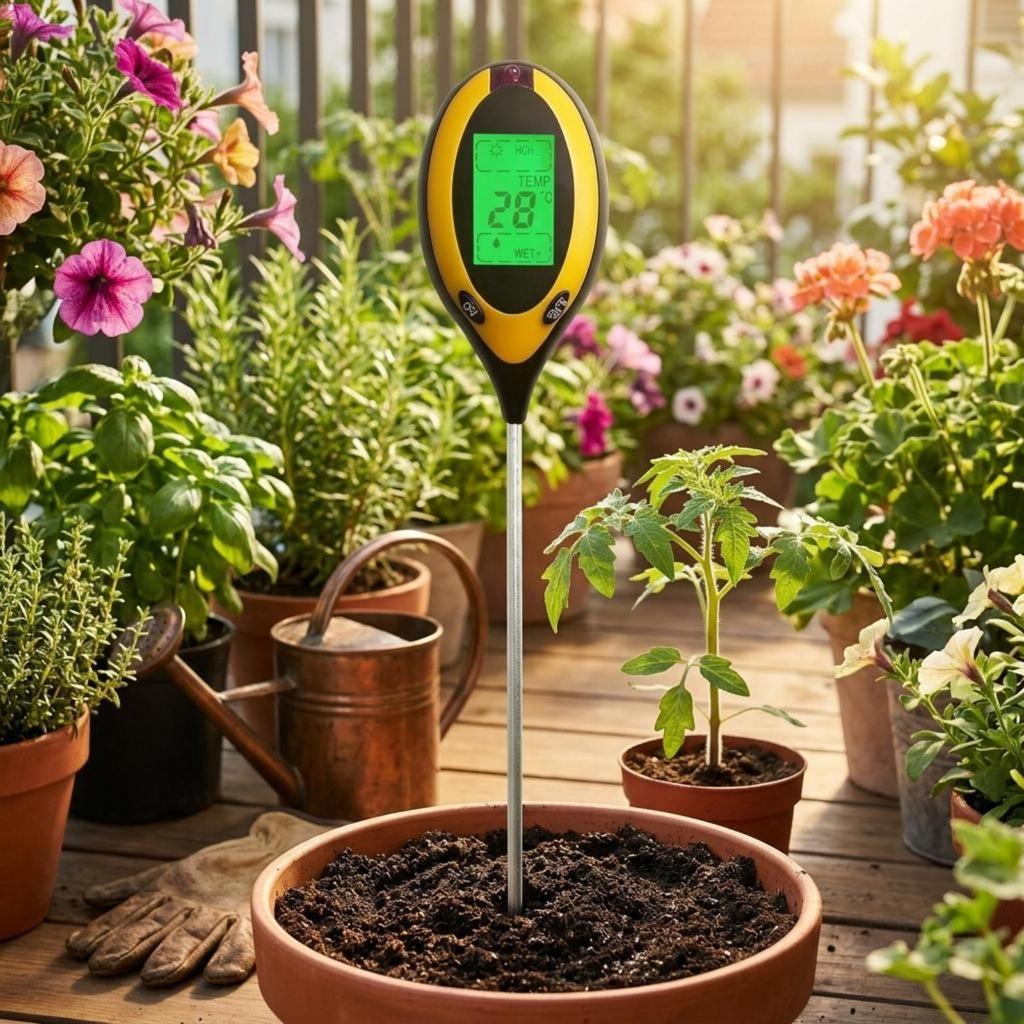 Quadruple Function Soil Tester Green Backlight Four Meter Backlit Display Screen