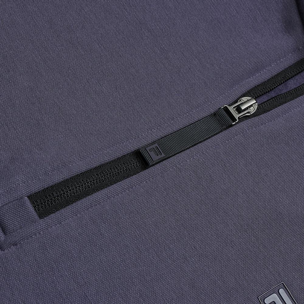 Fila White Fashionable Personality Simple Casual Versatile Loose Fleece Pullover Sweatshirt Men Sweatshirt Purple F11M543215FDP