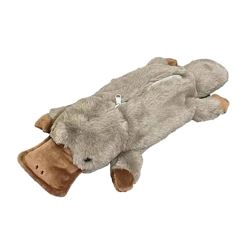 

1 шт. Милый пенал-косметичка в виде утконоса, плюшевый чехол для ручек, сумка для хранения большой вместимости, школьные принадлежности, канцелярский бокс для студентов