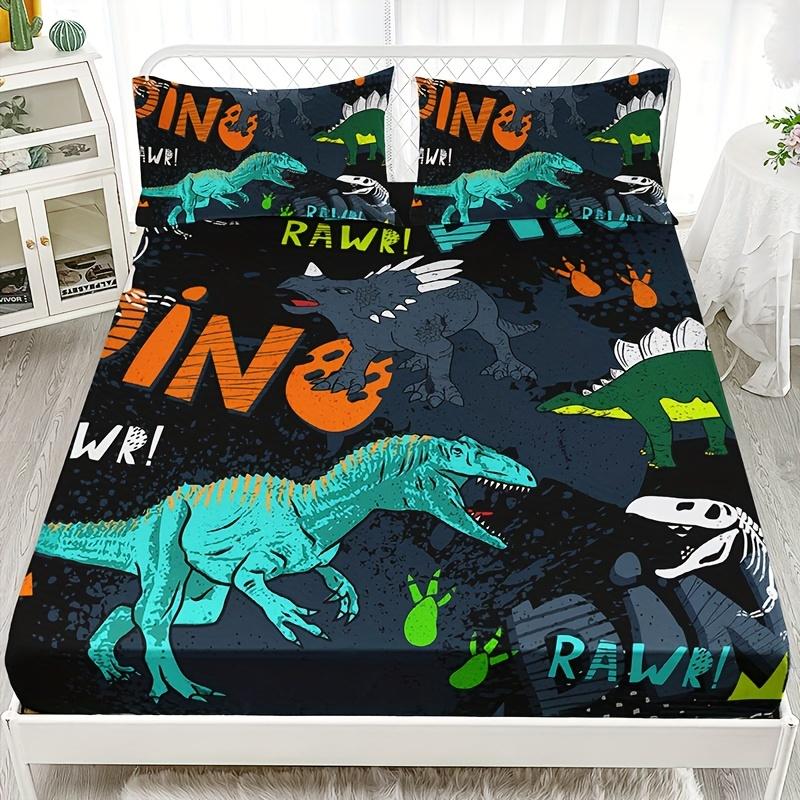 

Jurasic Dinosaur Alphabet Beding Set - High-Definition Digital Print Breathable Polyester Machine Washable Soft 135*200cm Eu-Single