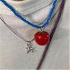 Lightweight Rice Bead Necklace Fruit Pendant Neckchain Adjustable Length Clavicle Chain Accessories for Everyday Use