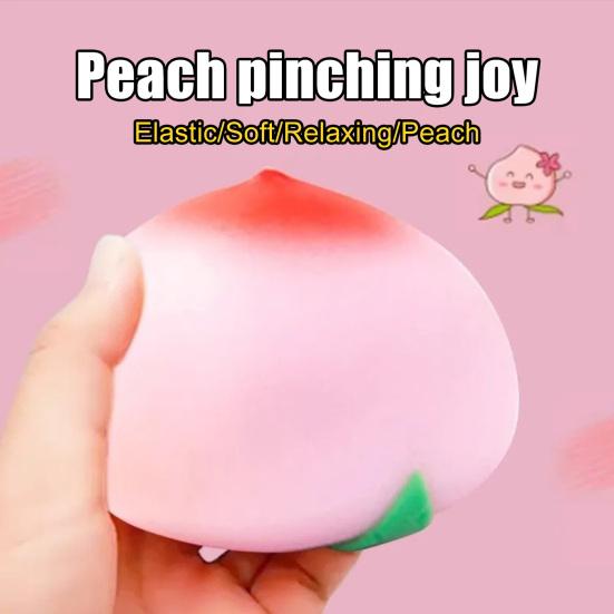 Juicy Peach Stress Relief Toy Simulation Pink Yellow Peach Squeeze Toy Decompression Fruit Shape Sensory Fidget Toy