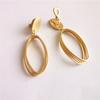 Trendige koreanische minimalistische Statement-Clip-Ohrringe Schmuck Elegante goldfarbene geometrische Clip-Ohrringe ohne Piercing für Damen