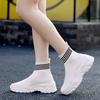 Spring and summer fly-woven high-top sports and leisure shoes platform women's trendy shoes high-top foot socks shoes fashion women's shoes