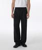 Brushed One-Pleat Wide Banded Slacks [Black]