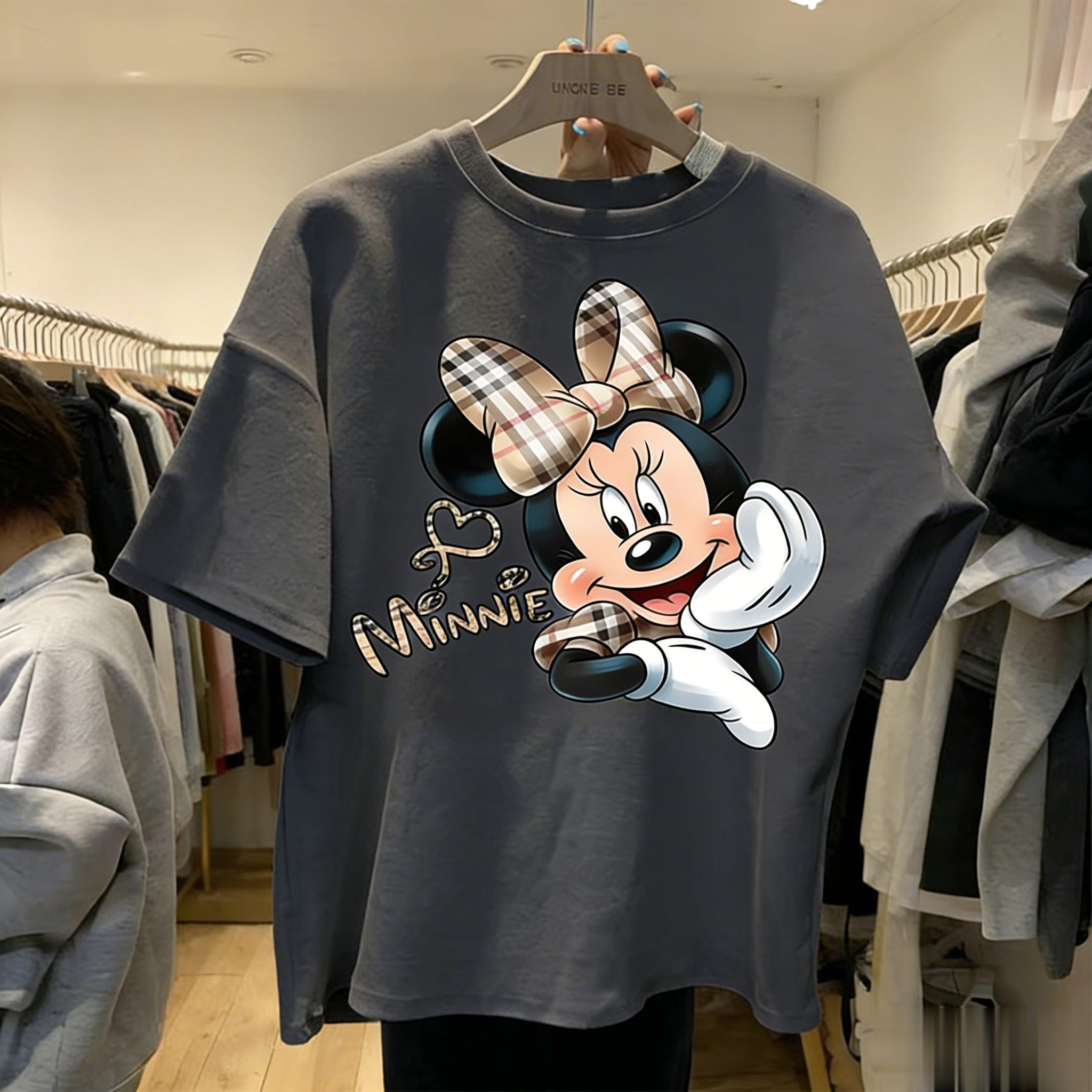 

Футболка Disney Мінні Маус Жіноча Чоловіча Бавовняна З Коротким Рукавом Топи З Принтом Літні Повсякденні Топи 2026 Вінтажні Мультяшні Y2k Одяг L
