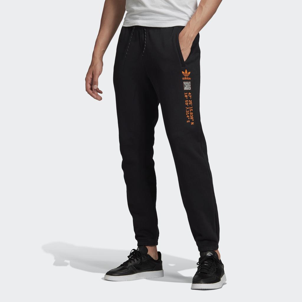 Adidas Originals Adv Logo Sp Logo Print Casual Cuffed Sport Trousers Men Bottoms Black GD5986