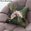Cute Cat Hiding In A Leaf Pattern Pillowcase Suitable For Sofas Bedrooms Cars And Other Places