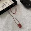 Drawable Black Rope Women Necklace Adjustable Pendant Necklaces New Sweater Chain  Women